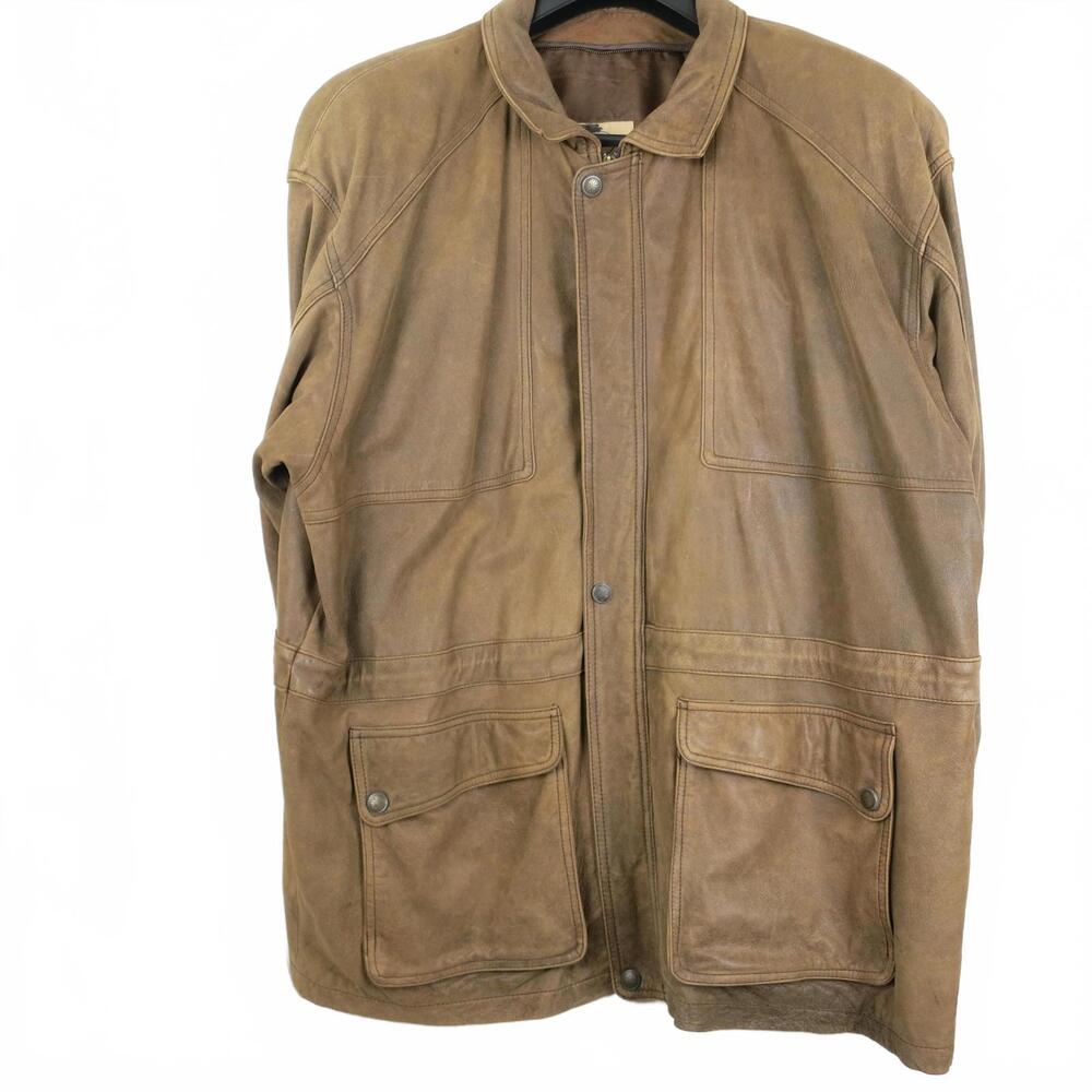 Vintage Georgetown Leather Design Brown Jacket Men's XL